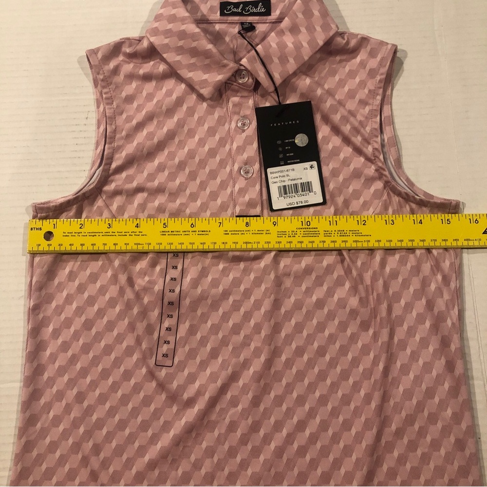 Bad Birdie Women's Size XS Core Polo SL Sleeveless Golf Geo Chip Petaluma - Picture 6 of 8